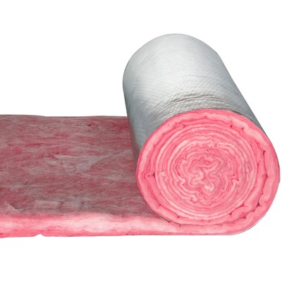 pink glass wool blanket with one side alu foil