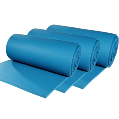 blue elastomeric foam sheet roll